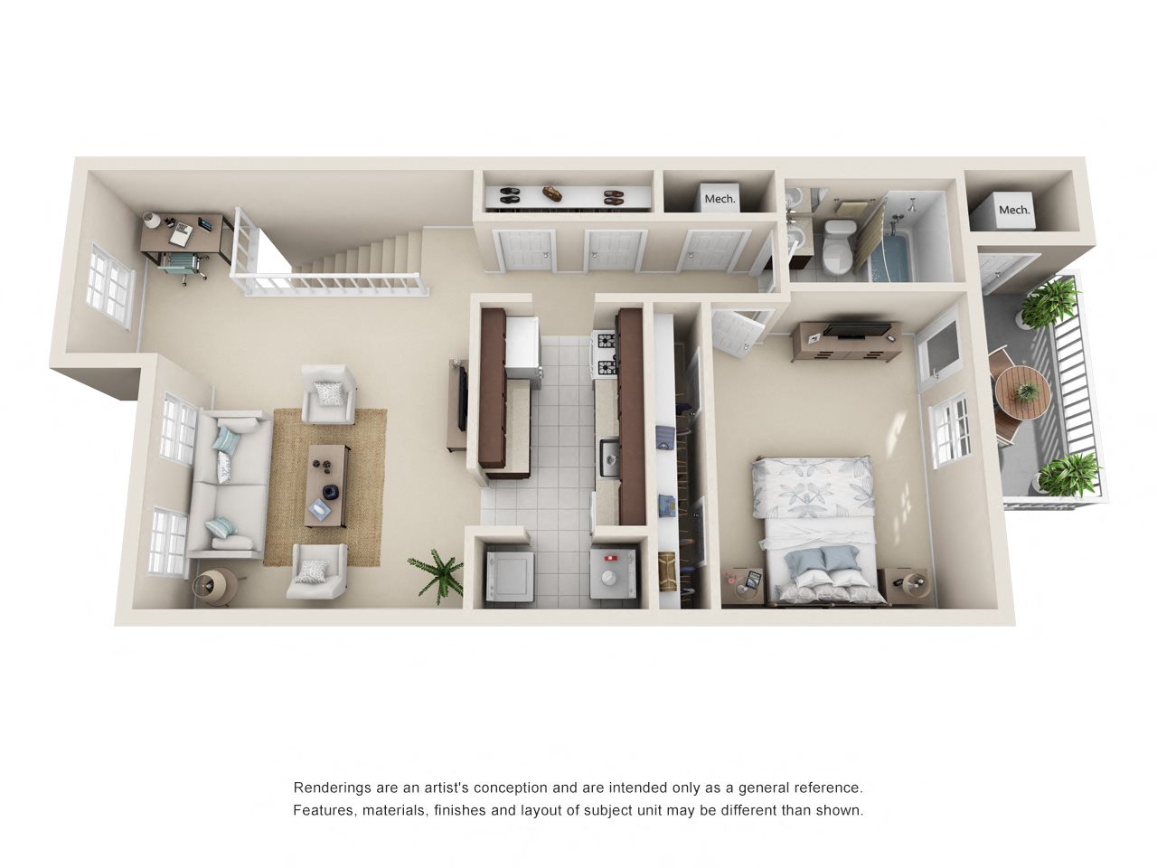1 Bedroom 1 Bath-B Floor Plan 1 Bedroom 1 Bath-B Floor Plan